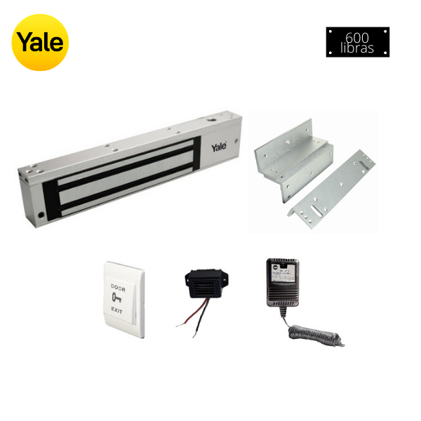 Kit Electroimán 600 libras + Soporte ZL + Botón