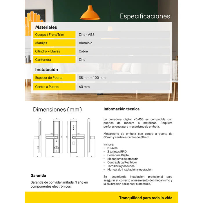 Cerradura Digital YDM55
