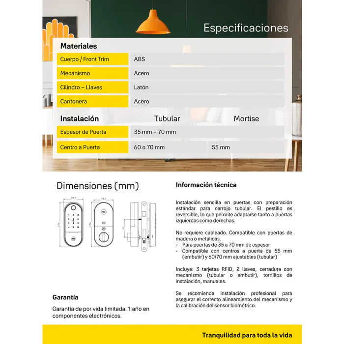 Cerradura digital Lia silver (Embutir)