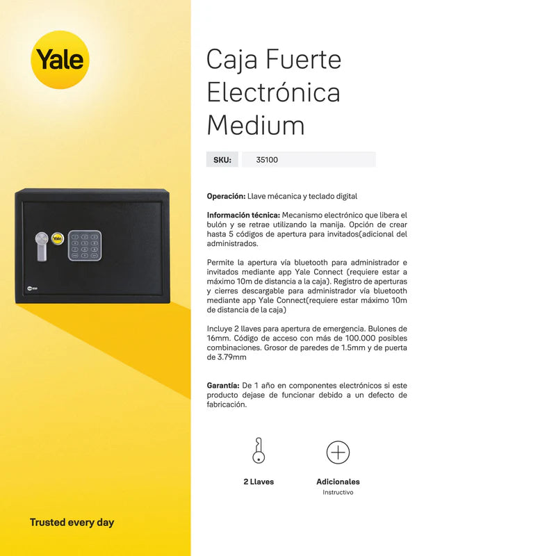 Caja Fuerte Mediana Bluetooth*