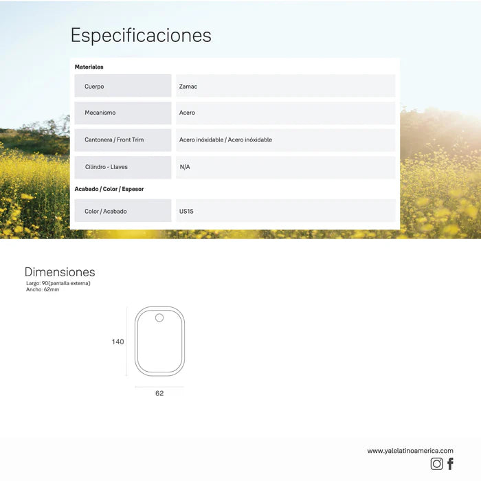 Cerrojo Digital YRD256 Negro