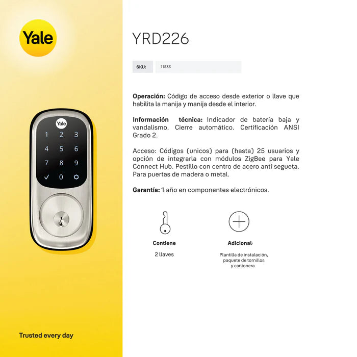 Cerrojo Digital YRD226