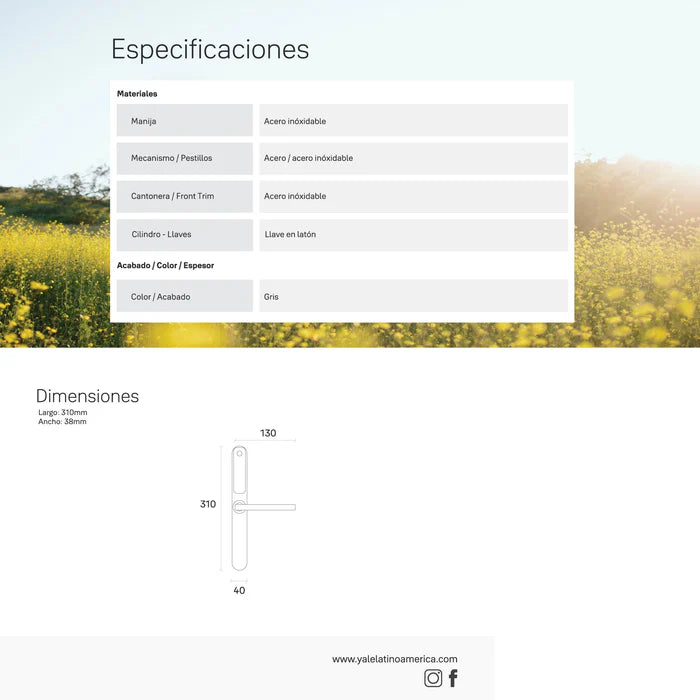 Cerradura Digital YSD100 (Puerta abatible)
