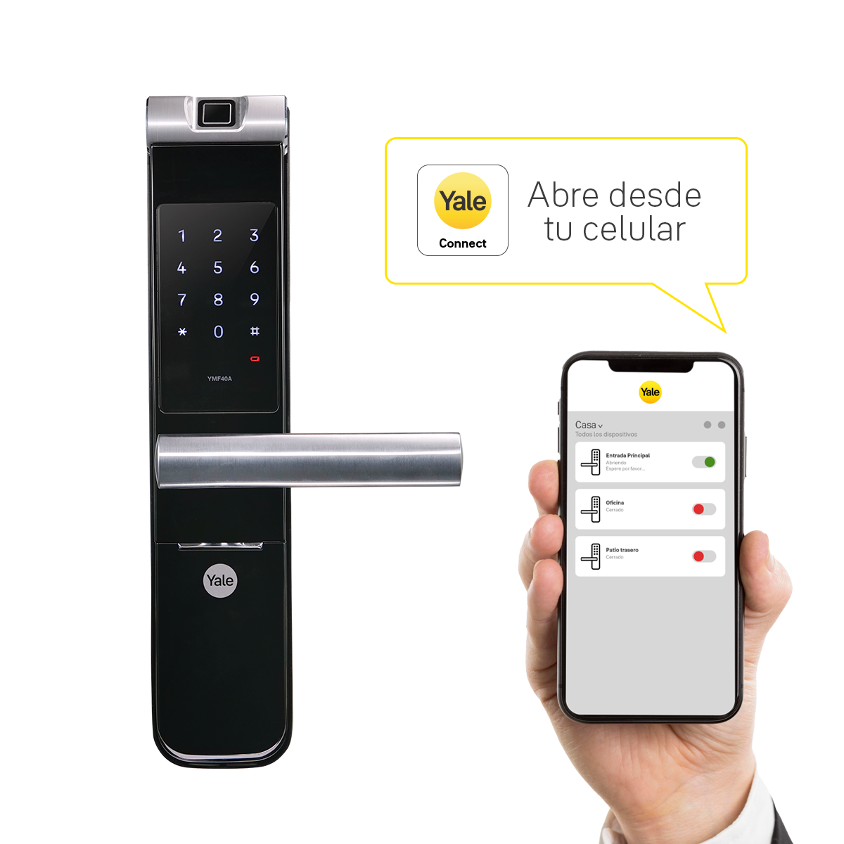 Cerradura digital YMF40A + Módulo para abrir desde el celular