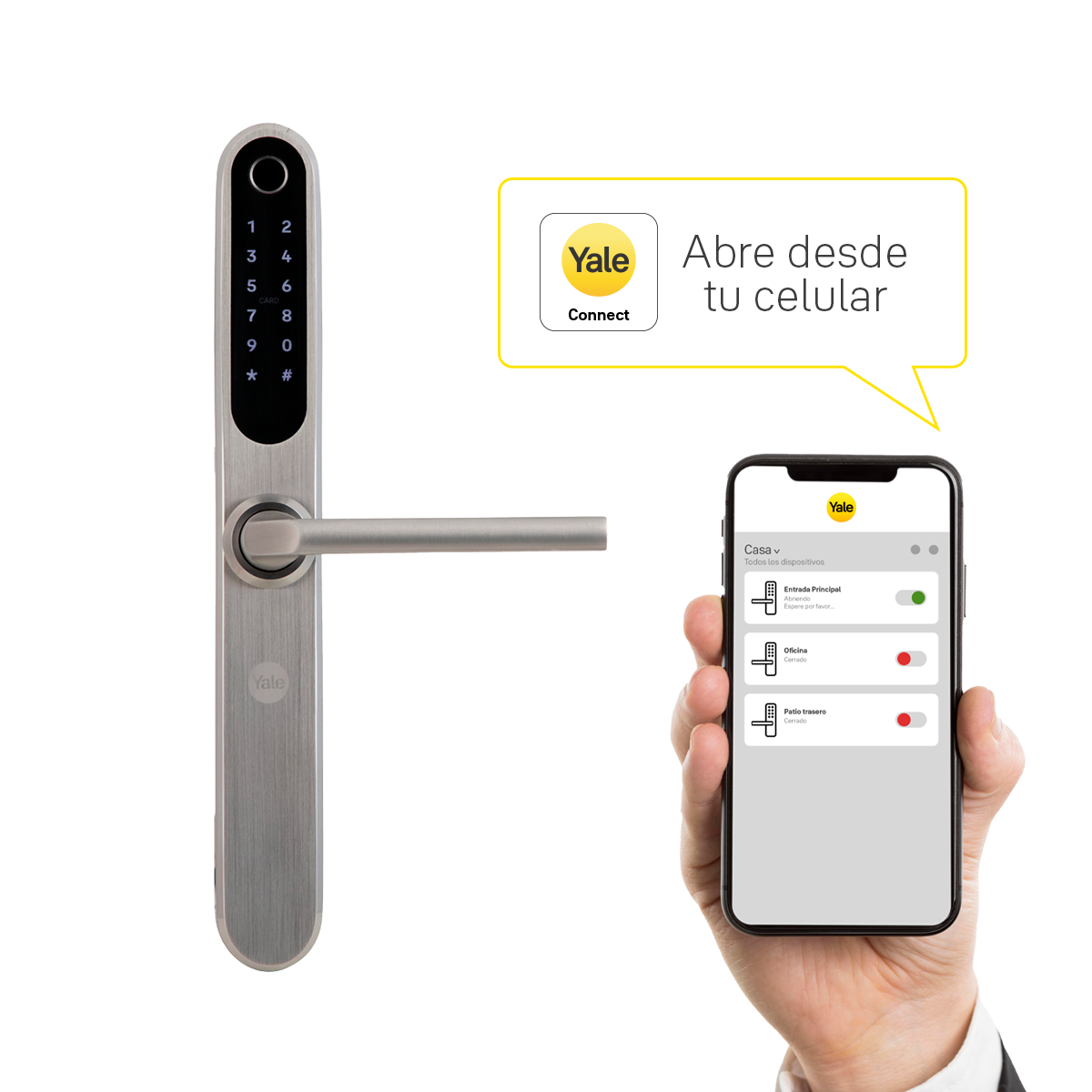 Cerradura Digital YSD100 (puerta abatible) + módulo para abrir desde el celular