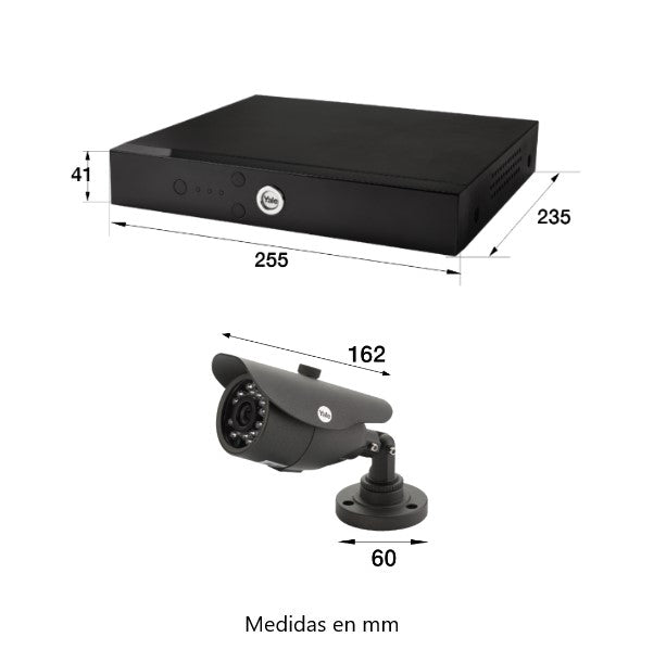 Kit CCTV: 4 Cámaras Bullet + DVR + Disco Duro 1TB