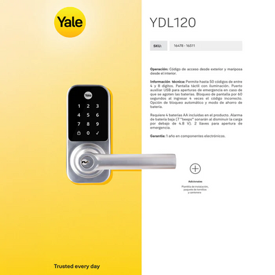 Cerrojo Digital Yale YDL120*