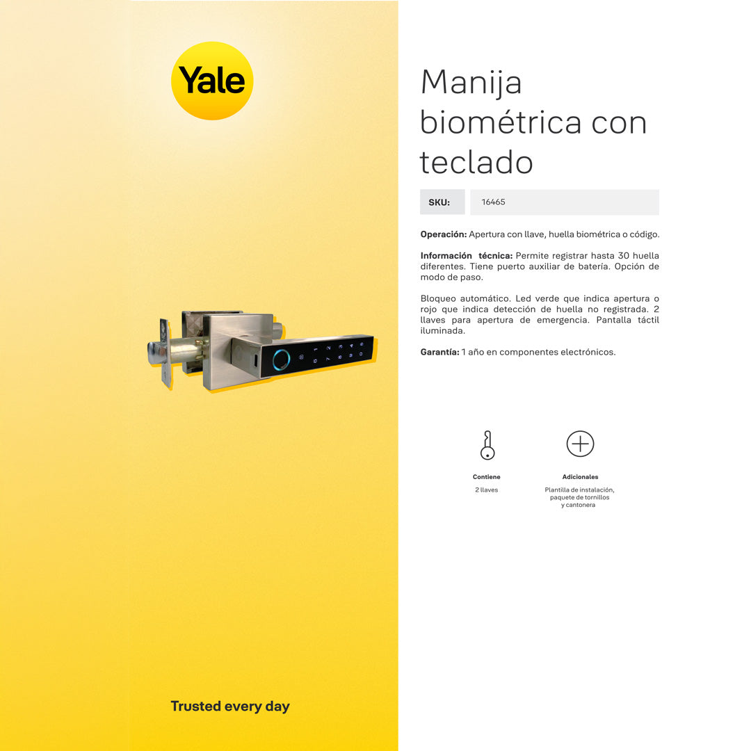 Manija Biométrica con Teclado*