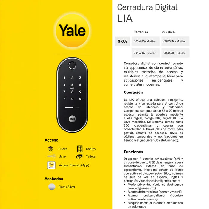 Cerradura digital Lia silver (Embutir)