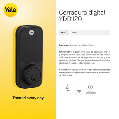 Cerrojo digital YDD120 Negra*