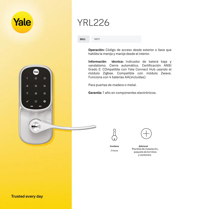Cerrojo Digital YRL226*
