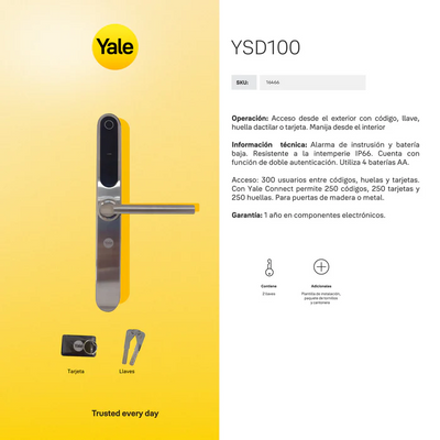 Cerradura Digital YSD100 para puerta corrediza + kit apertura con celular*