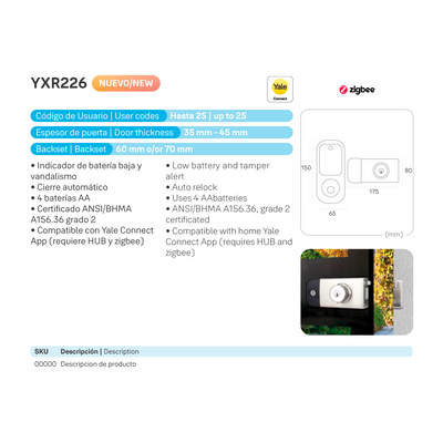 Cerrojo Digital YXR226*