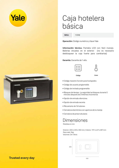 Caja Fuerte Hotelera Básica*