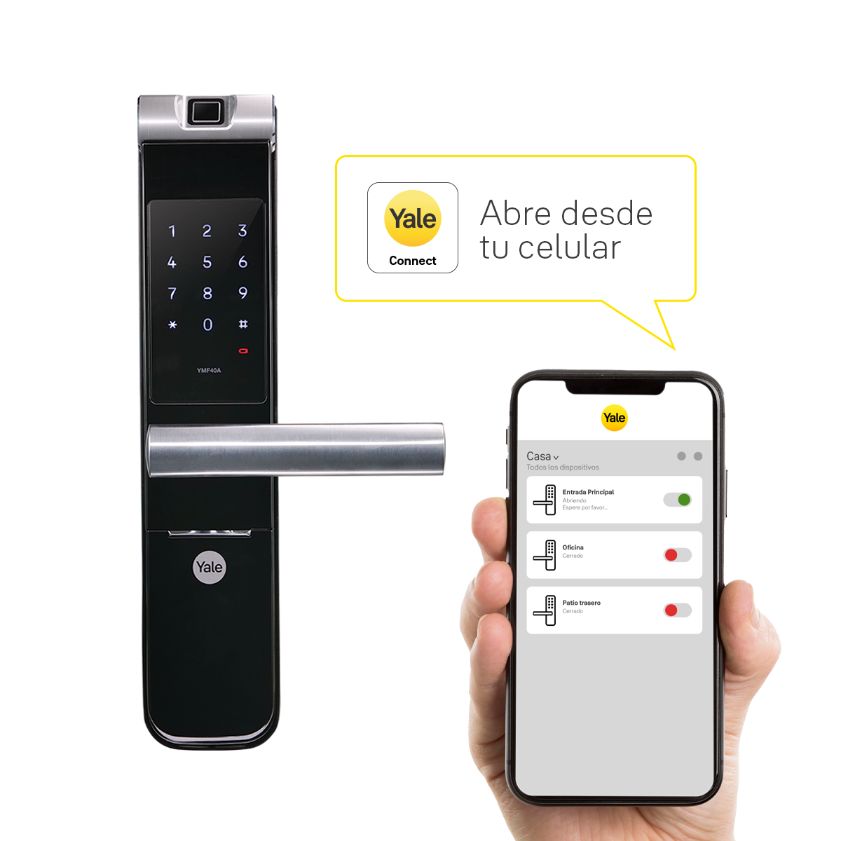 Cerradura digital YMF40A + Módulo para abrir desde el celular