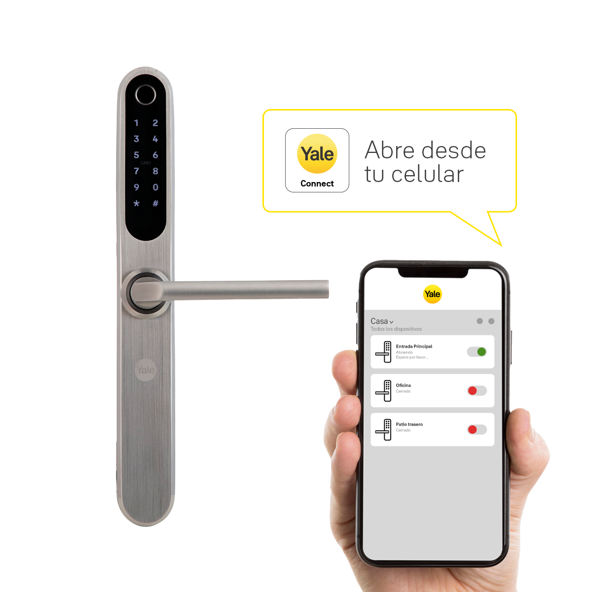 Cerradura Digital YSD100 (puerta abatible) + módulo para abrir desde el celular